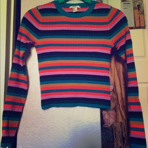 Long sleeved striped forever 21 sweater